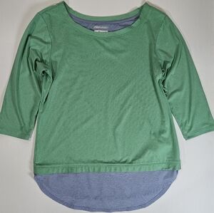 Columbia Shirt Womens Size Small Green Blue Omni-Wick